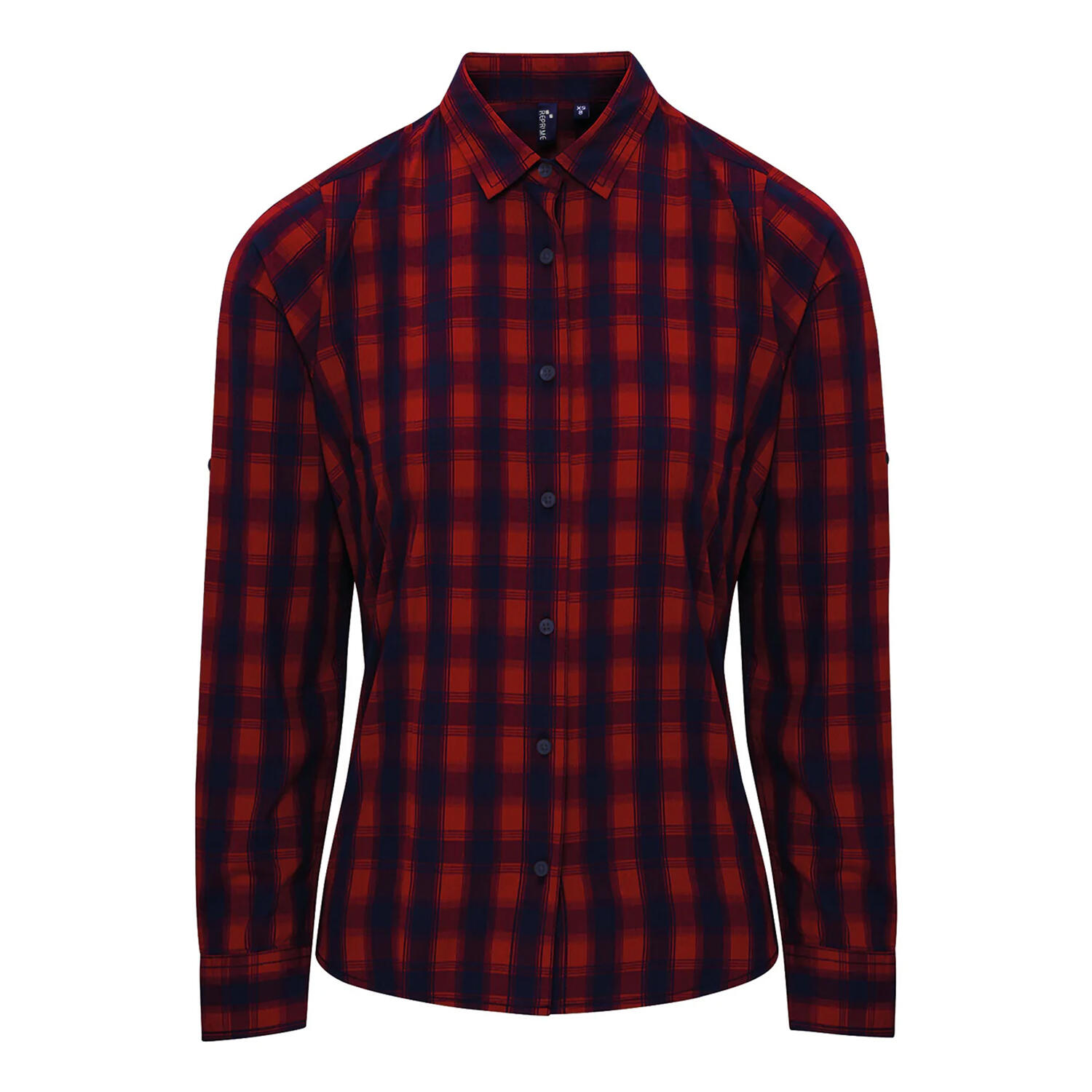 Premier - Chemisier Mulligan Femme (rouge / Bleu Marine) - Chemise Manches Longues - Bleu|rouge - 48 Xl - Decathlon