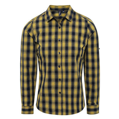 Dames mulligan geruit katoenen shirt met lange mouwen (rood/zwaar)