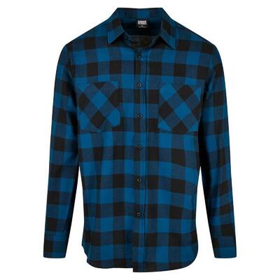 Heren geruit flannel shirt (zwart)