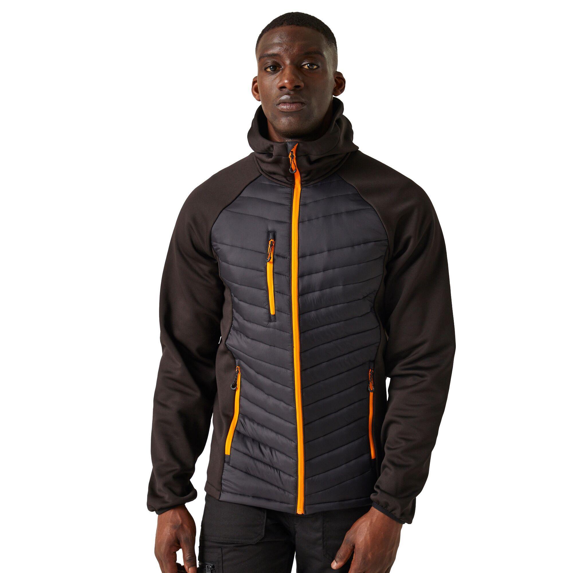 "Navigate" Hybridjacke für Herren Schwarz/Orangenpop 3/4