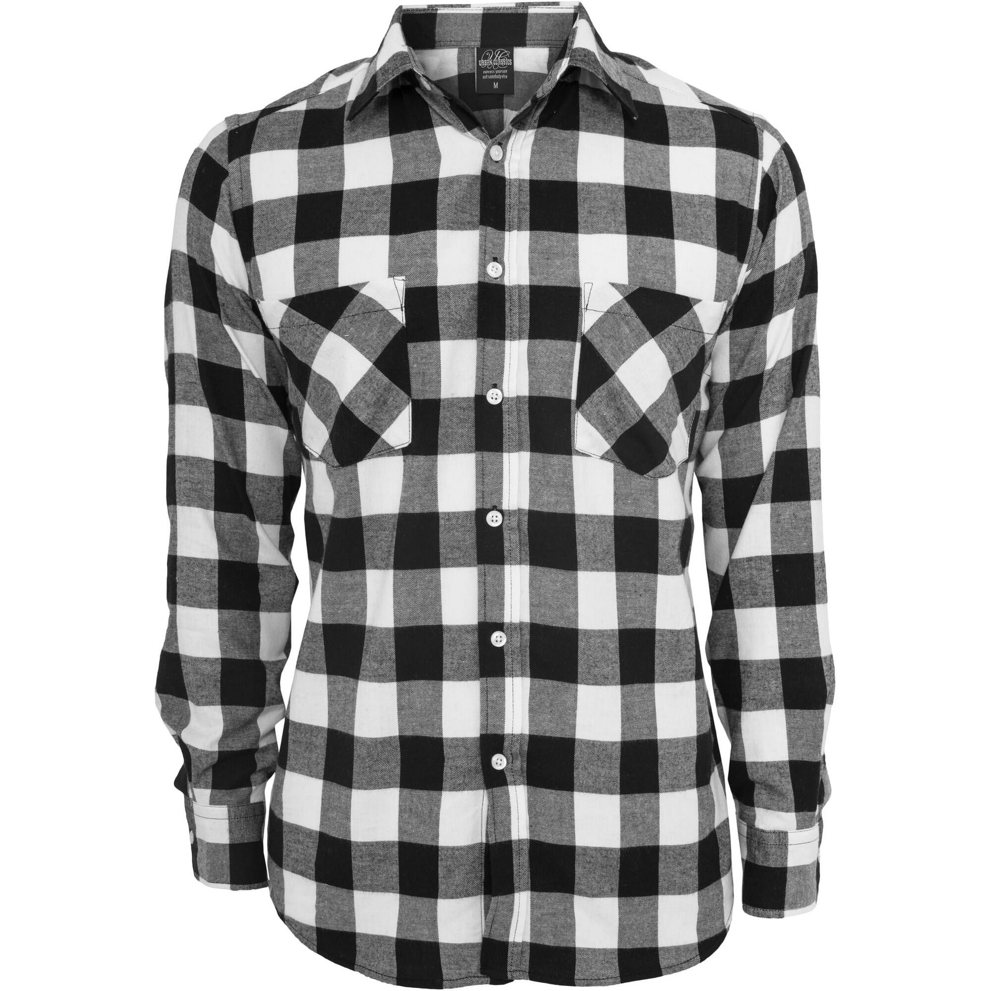 Camisa de Flanela Revista por HoHomem Preto / Branco