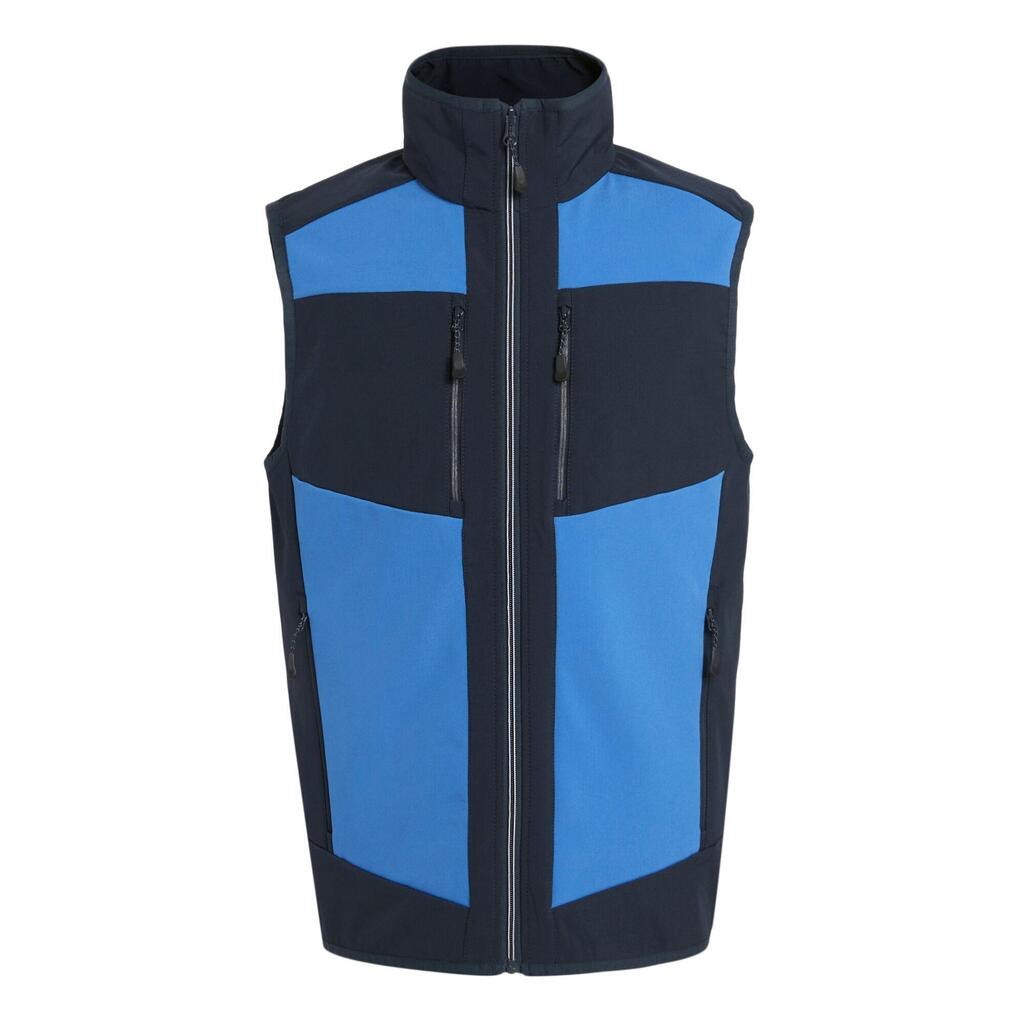 Mens EVolve Colour Block Softshell Body Warmer (Strong Blue/Navy)