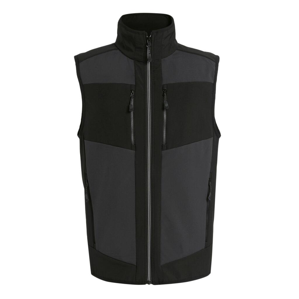 Mens EVolve Colour Block Softshell Body Warmer (Ash/Black)