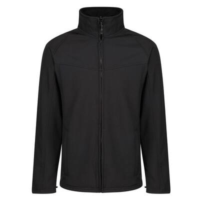 Roestige heren softshell windbestendige fleece jacket (allemaal zwart)