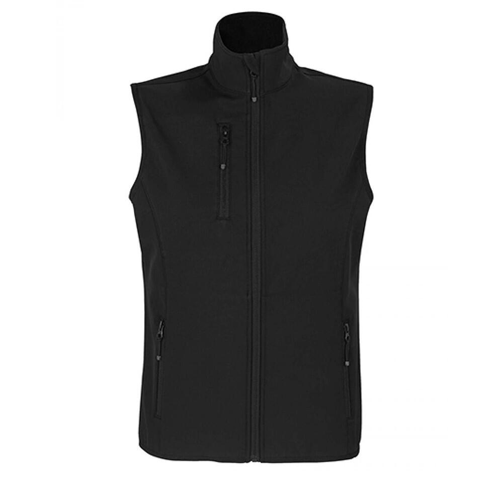 Womens/Ladies Falcon Softshell Zipped Body Warmer (Black)
