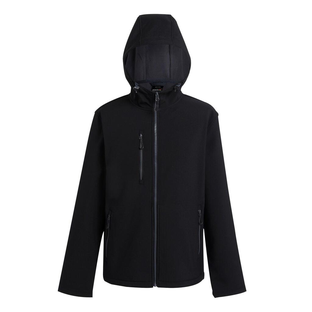 Mens Navigate 2 Layer Soft Shell Jacket (Black/Seal Grey)