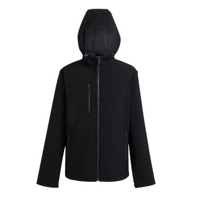 Heren navigate 2 layer soft shell jas (zwart/klassiek rood)