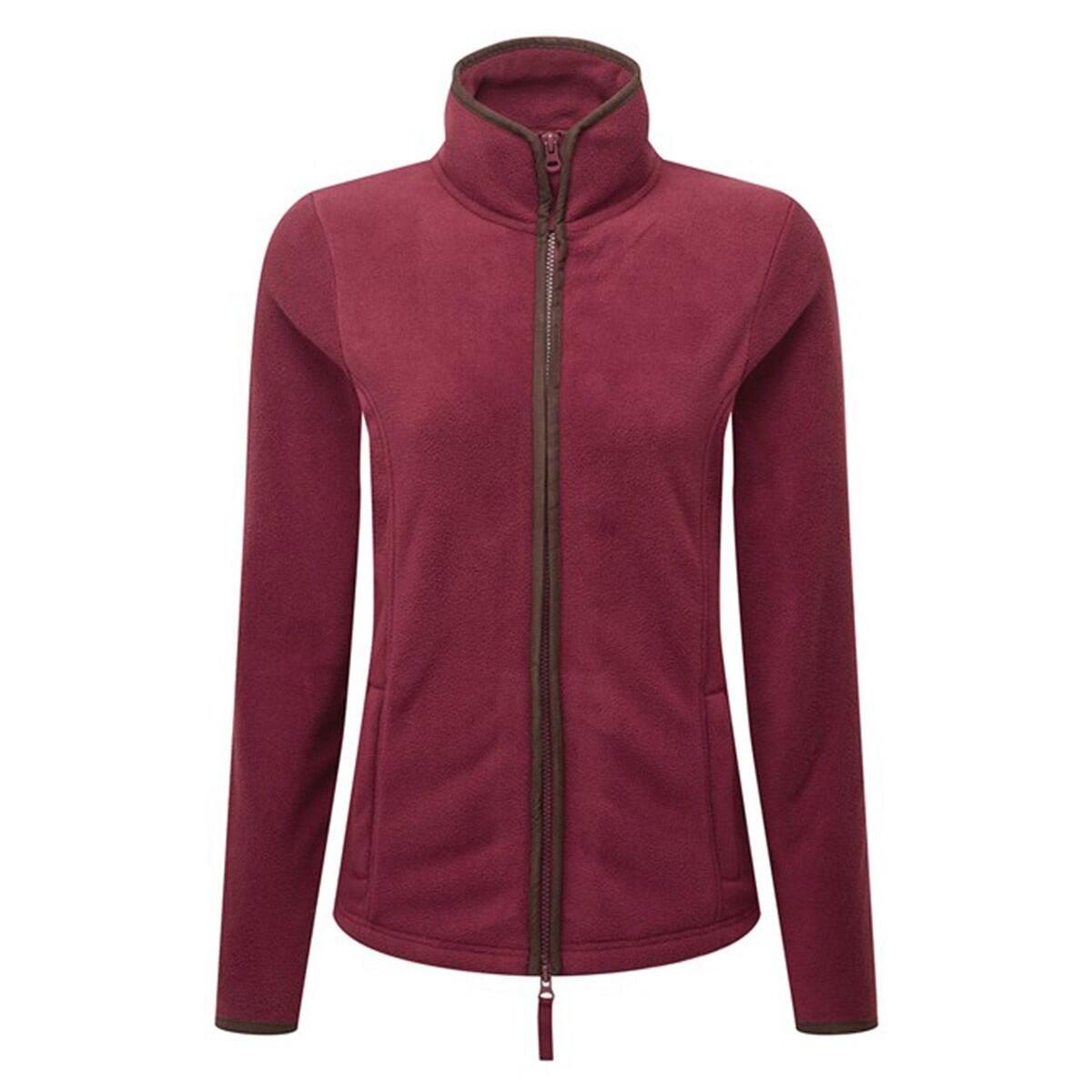PREMIER Womens/Ladies Artisan Fleece Jacket (Burgundy/Brown)