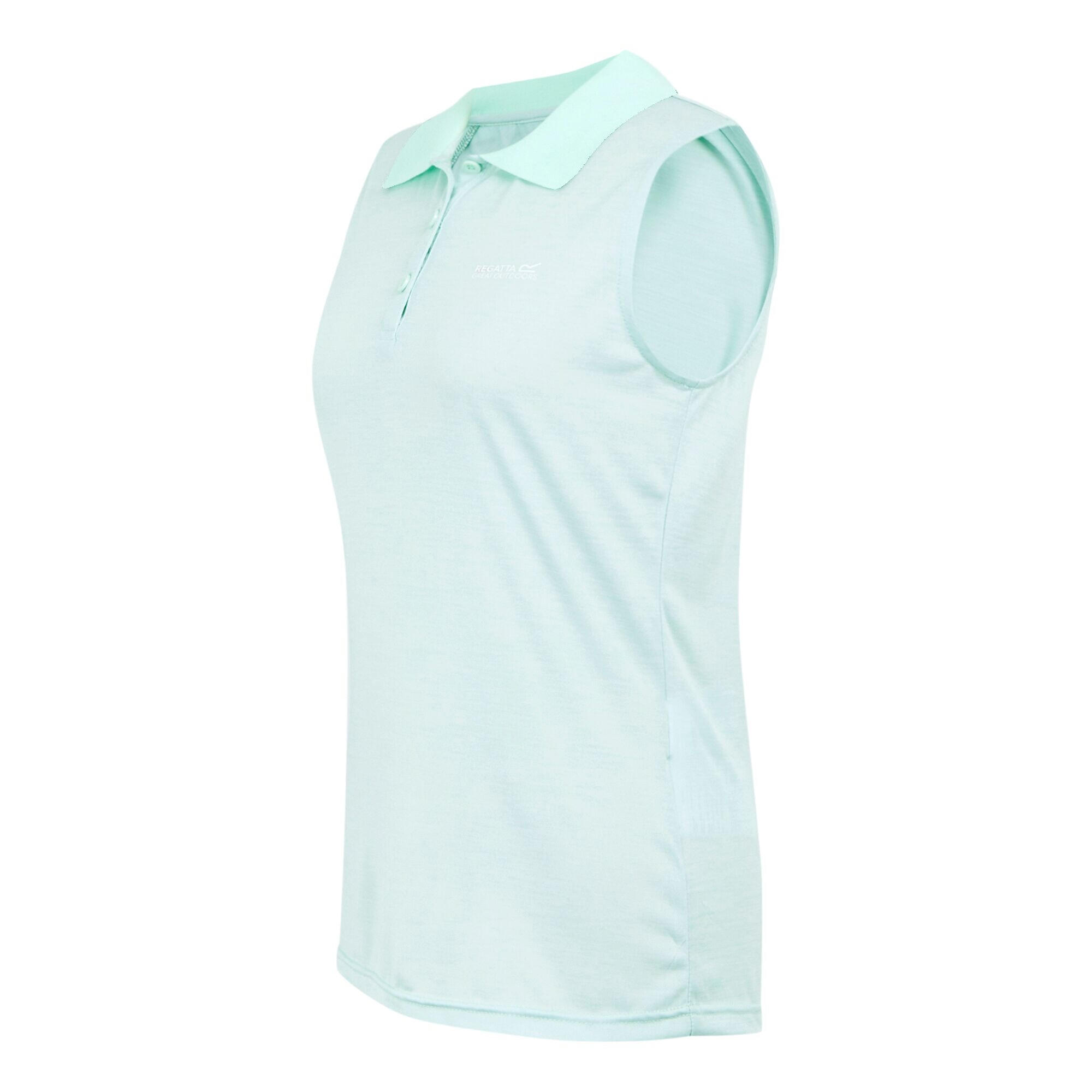 Womens/Ladies Tima II Sleeveless Polo Shirt (Icy Morn) 3/4