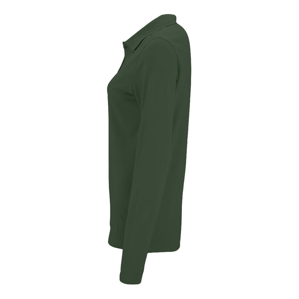 Maglietta Polo Manica Lunga Donna SOLS Perfect Verde Bottiglia 3/4