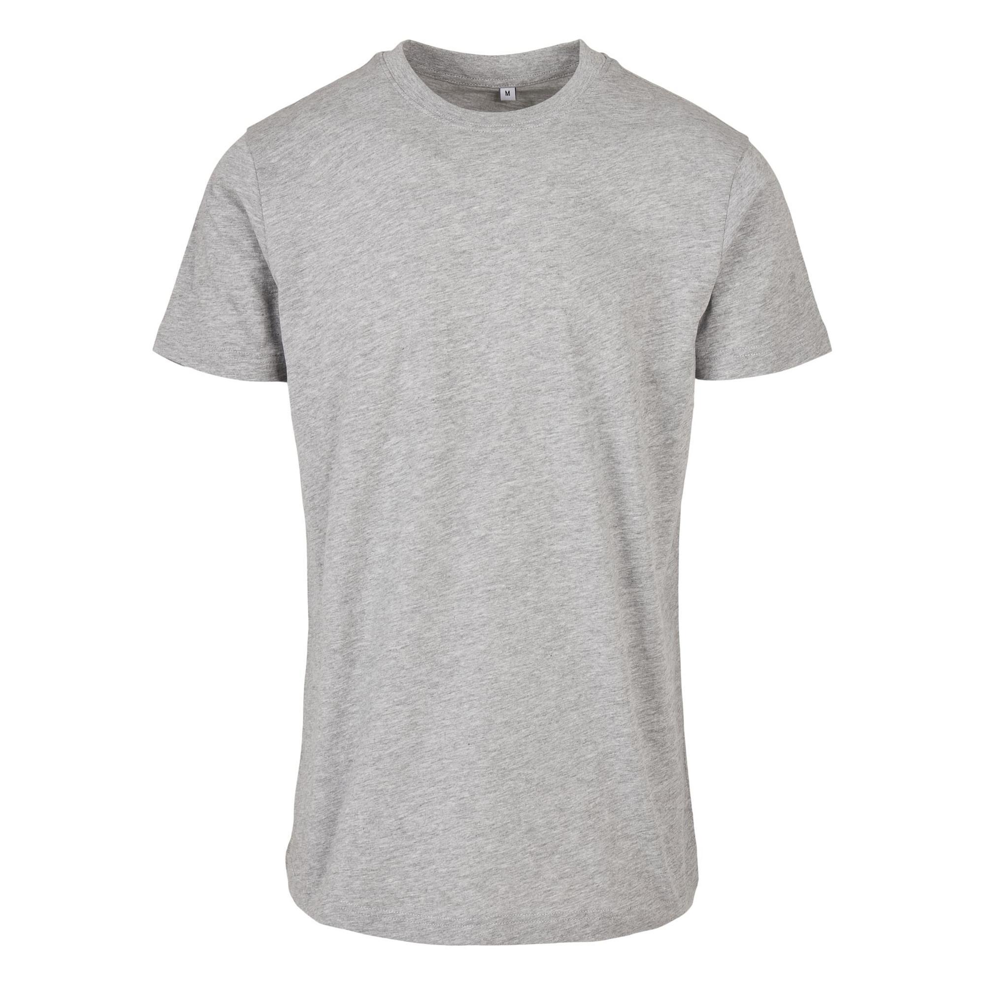 T-Shirt básica com gola redonda para homem Cinzento Mesclado