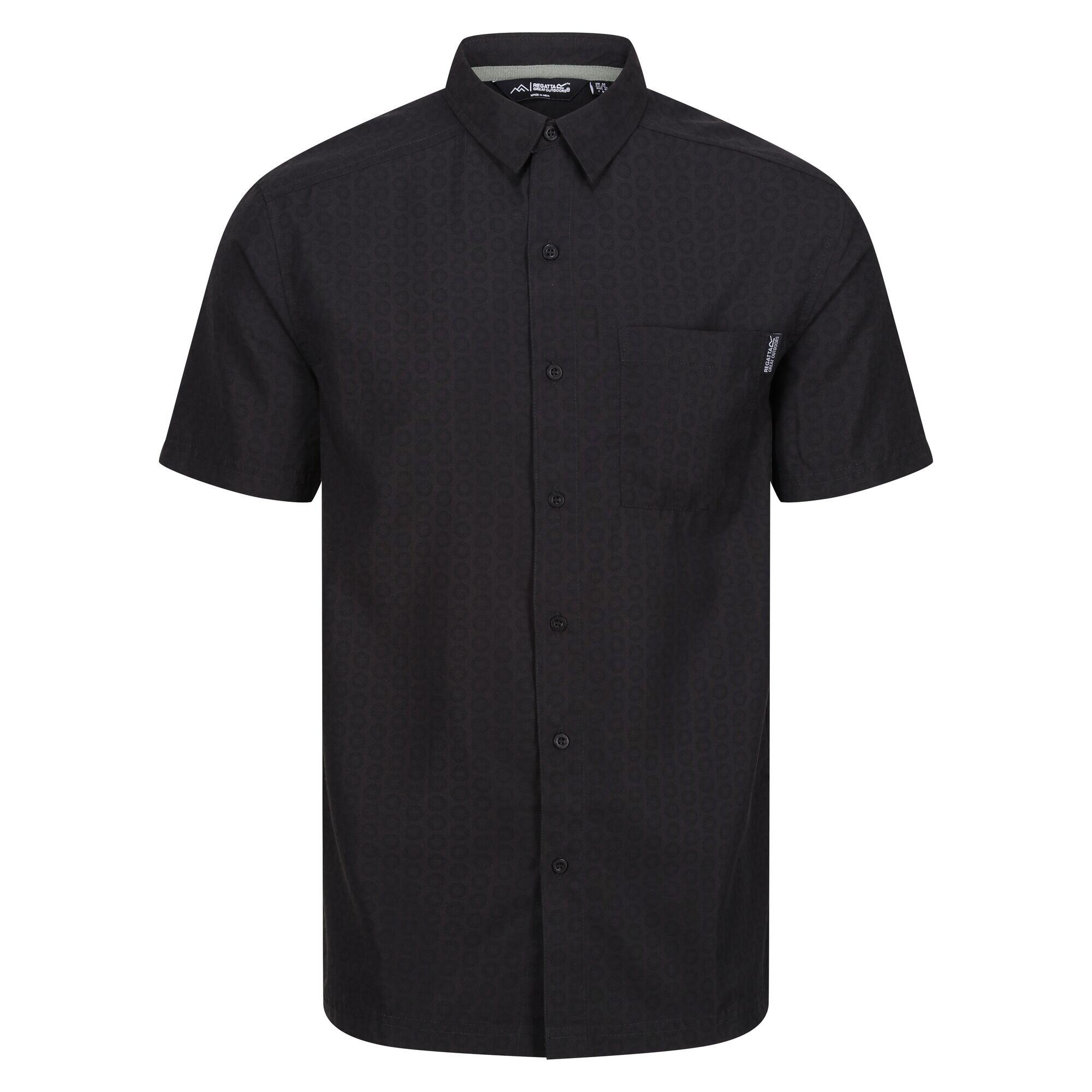 REGATTA Camicia Fantasia Maniche Corte Uomo Regatta Mindano VIII Cenere Nero