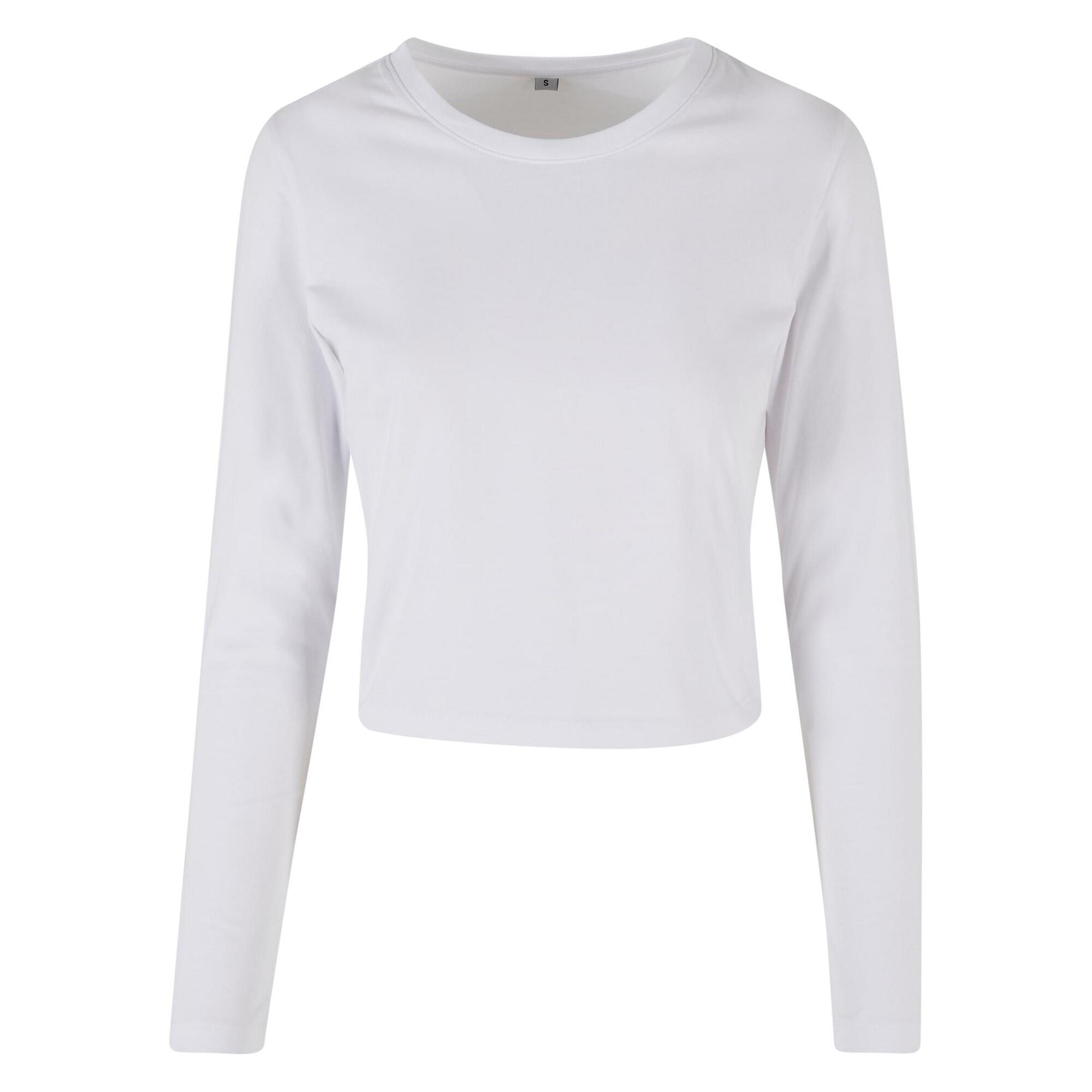 Camisola de manga comprida curta para senhora/senhora Branco