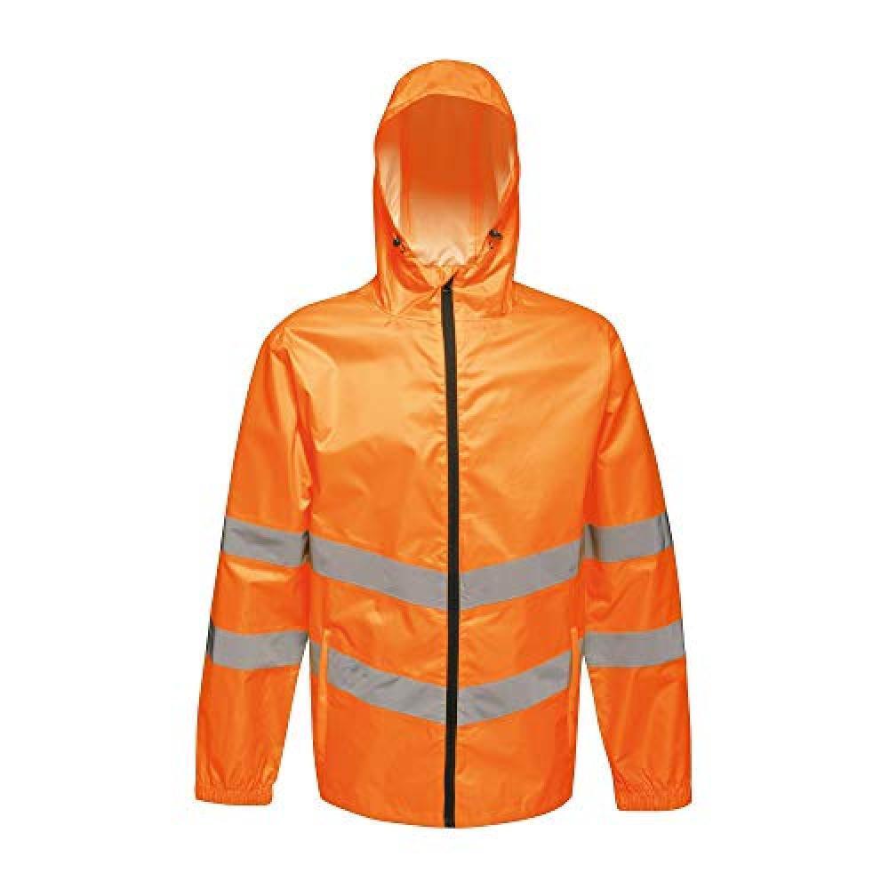 Unisex Hi Vis Pro Packaway Reflective Work Jacket (Orange)