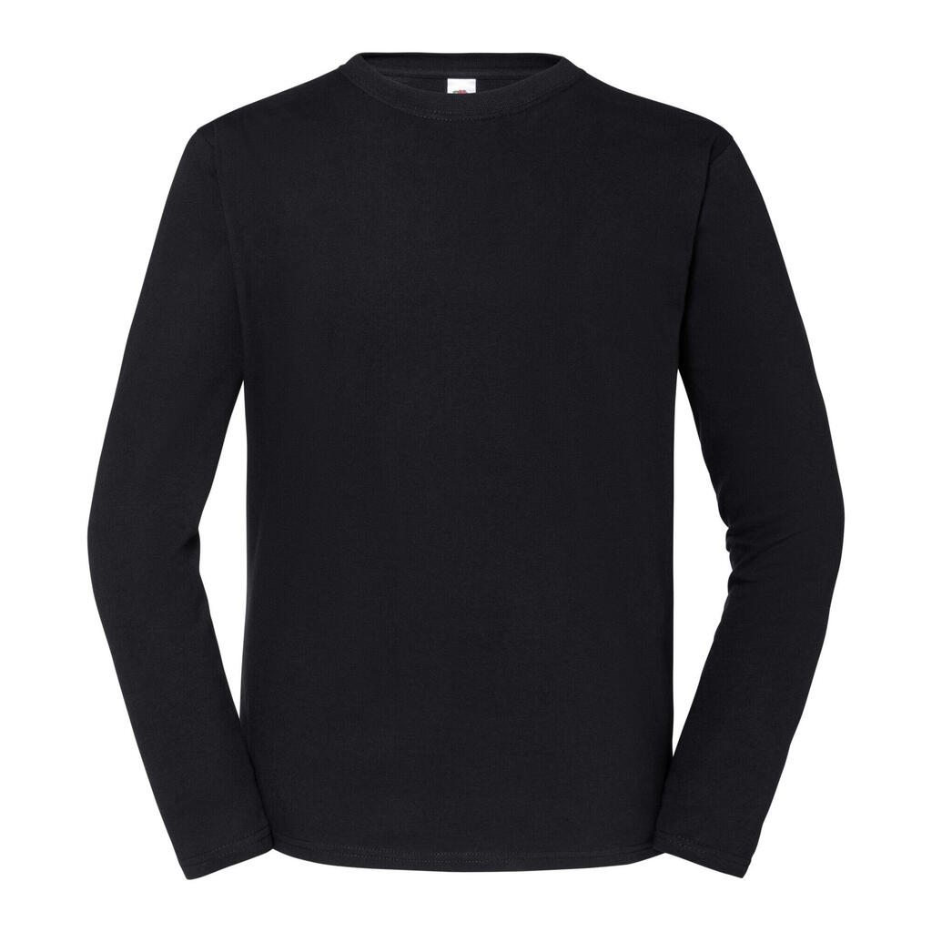 Unisex Adult Iconic 195 Plain LongSleeved TShirt (Black)