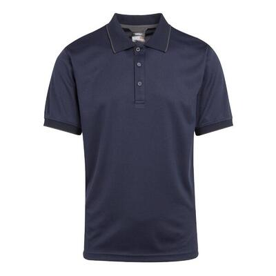 Heren navigate poloshirt met korte mouwen (zwart/klassiek rood)