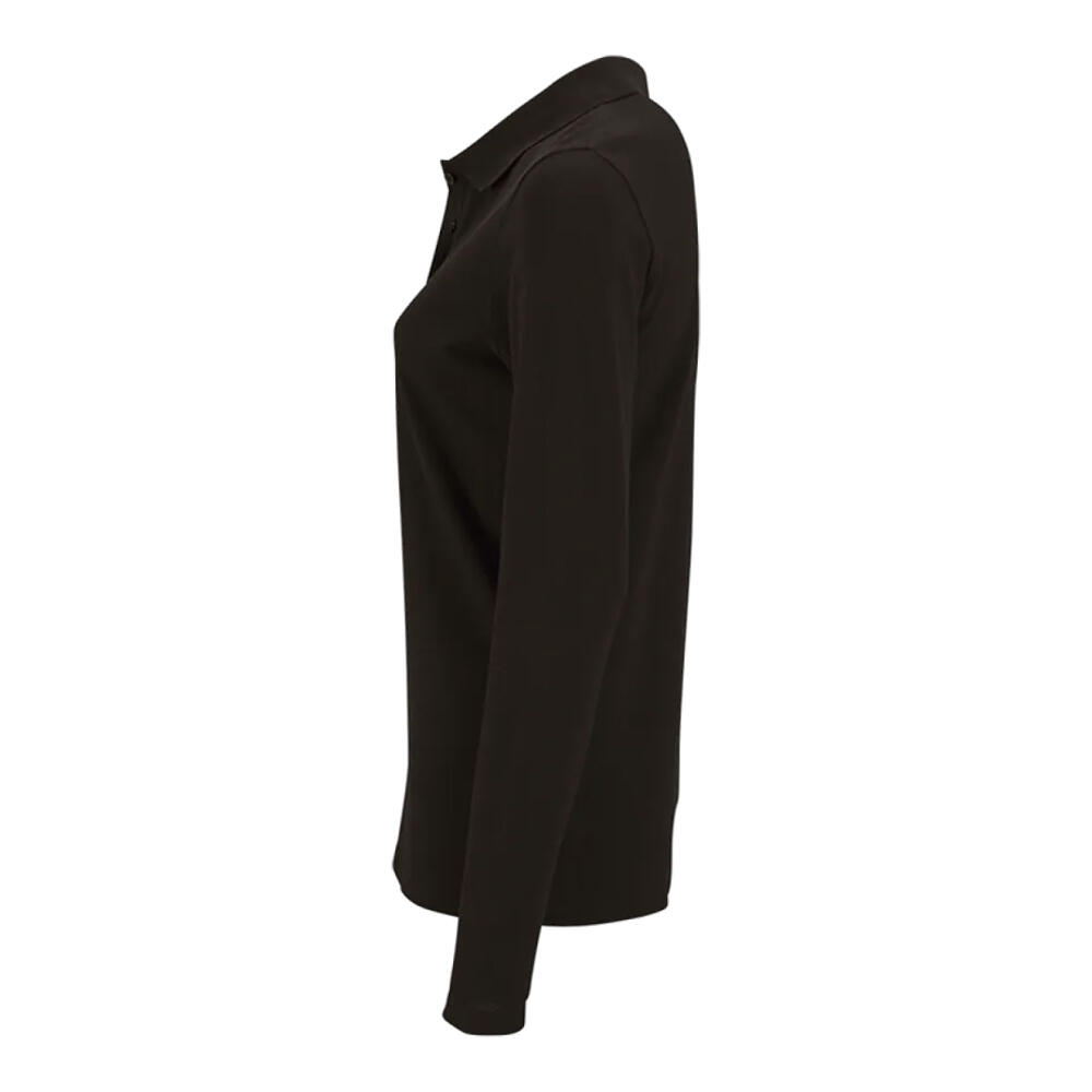 Maglietta Polo Manica Lunga Donna SOLS Perfect Nero 3/4