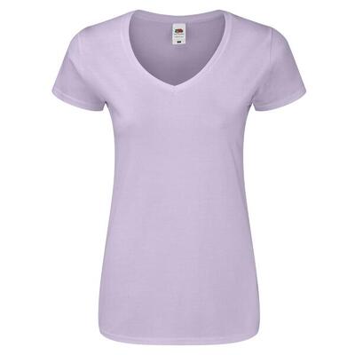 Dames iconic 150 v hals tshirt (fuchsia)