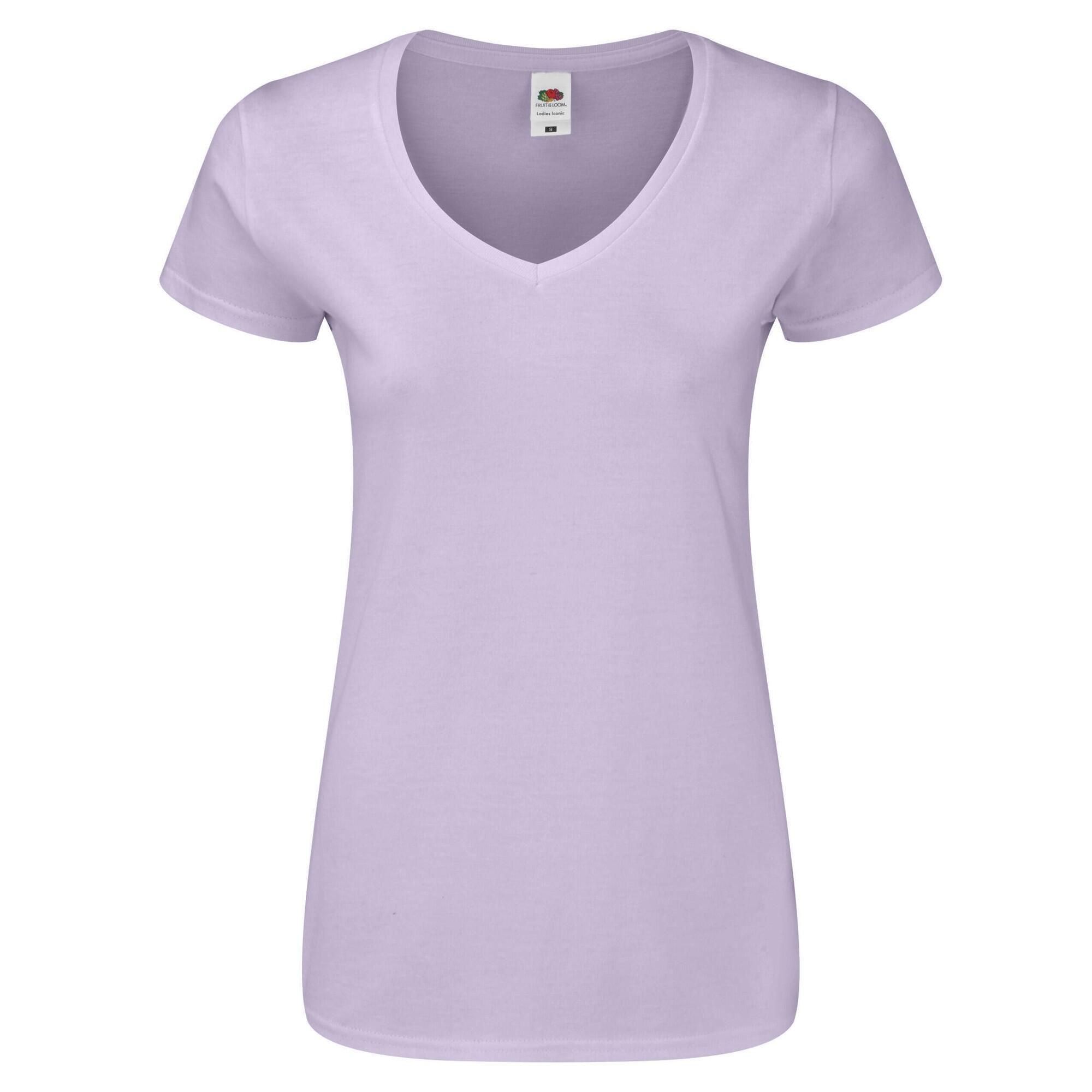 Fruit Of The Loom - Tshirt Iconic Femme (lavande Clair) - T-shirt Manches Courtes - Bleu - 42 M/l - Decathlon