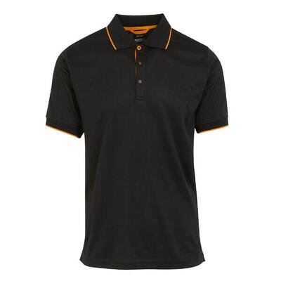 Heren navigate poloshirt met korte mouwen (zwart/klassiek rood)