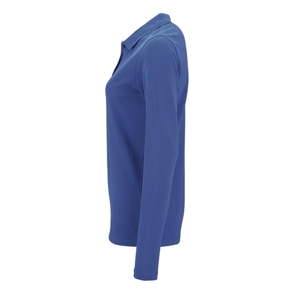 Womens/Ladies Perfect Pique LongSleeved Polo Shirt (Royal Blue) 3/4