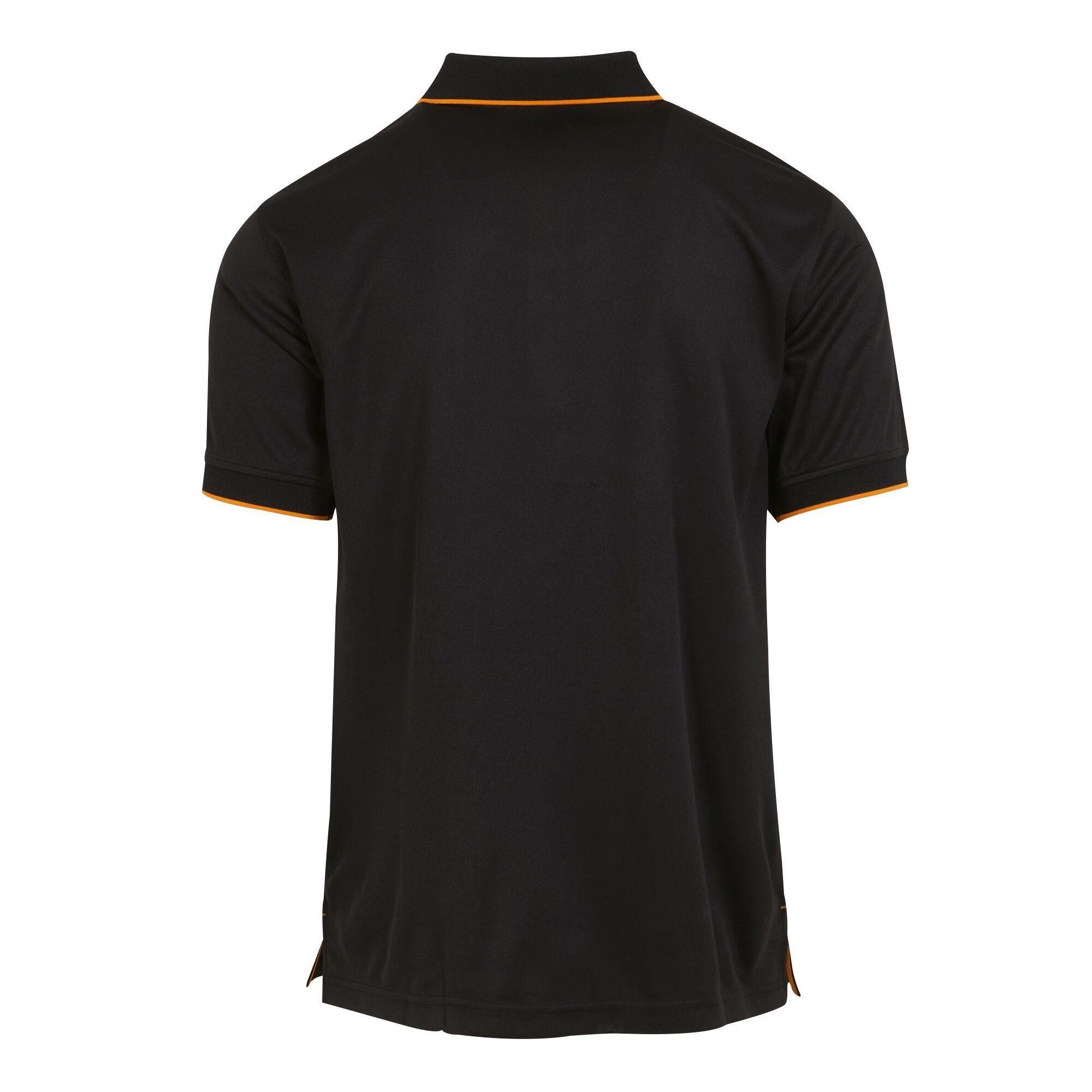 Heren Navigate Poloshirt met Korte Mouwen (Zwart/Oranje Pop) 2/5