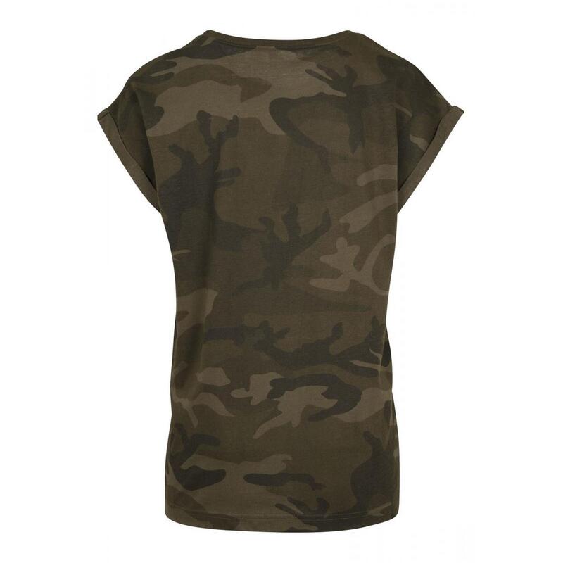 Tricou Drumeții În Natură Build Your Brand Extended Shoulder Camuflaj Femei