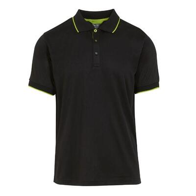 Heren navigate poloshirt met korte mouwen (zwart/klassiek rood)