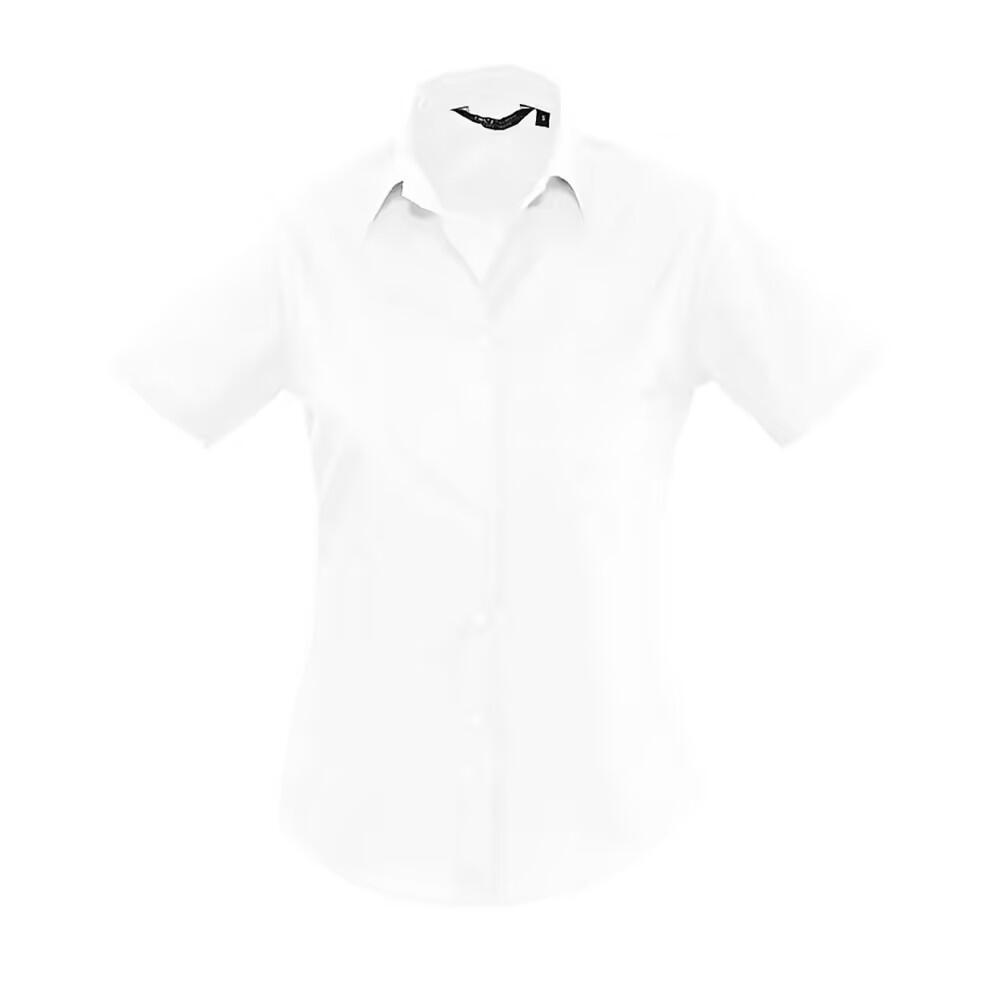 SOL'S Camisa de manga curta Escape 95 Poplin para senhora/senhora Branco