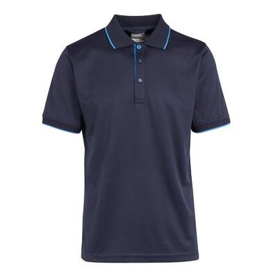 Heren navigate poloshirt met korte mouwen (zwart/klassiek rood)