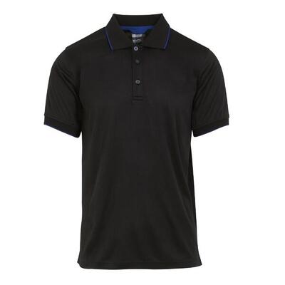 Heren navigate poloshirt met korte mouwen (zwart/klassiek rood)