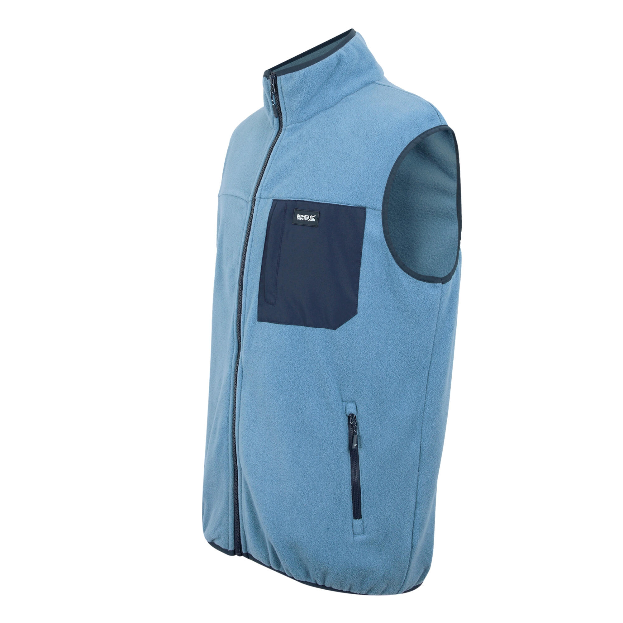 Mens Frankie Fleece Gilet (Coronet Blue/Navy) 3/4