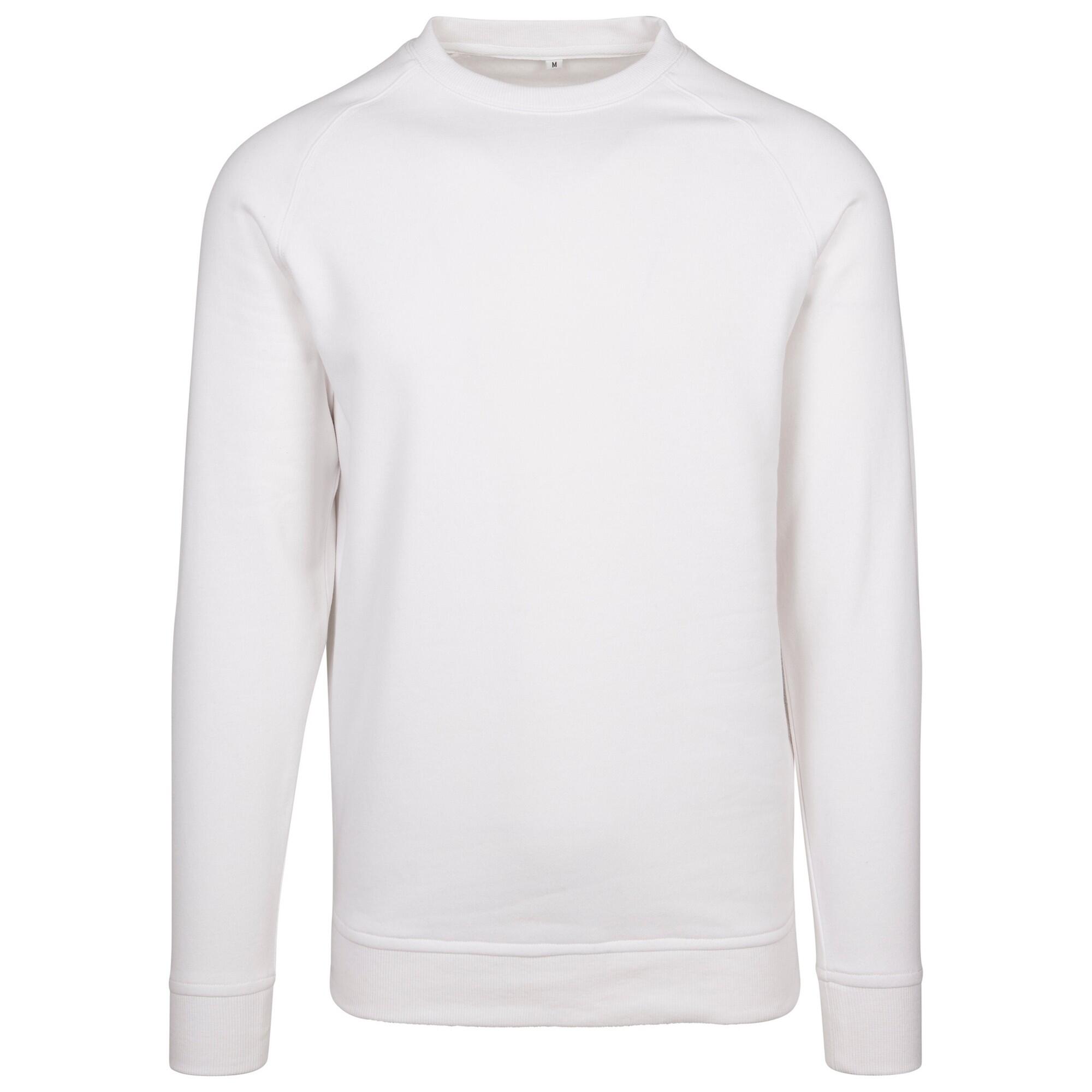 BUILD YOUR BRAND Unisex Sweatshirt met ronde hals voor volwassenen (Wit)