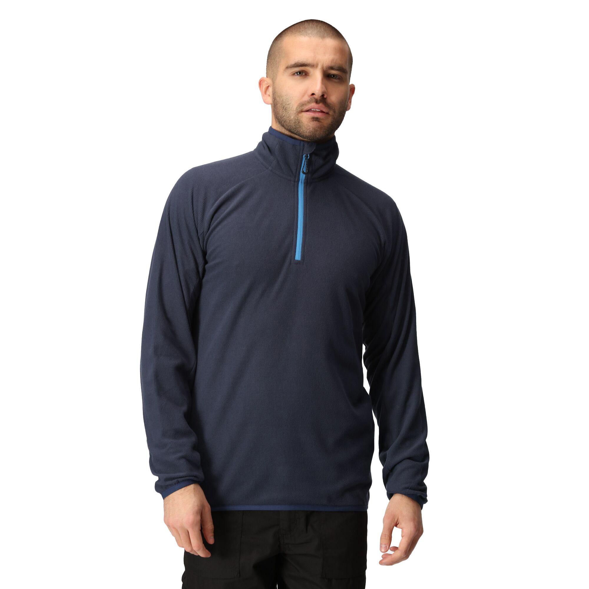 "Navigate" Fleecejacke mit halbem Reißverschluss für Herren Marineblau/Graublau 3/5
