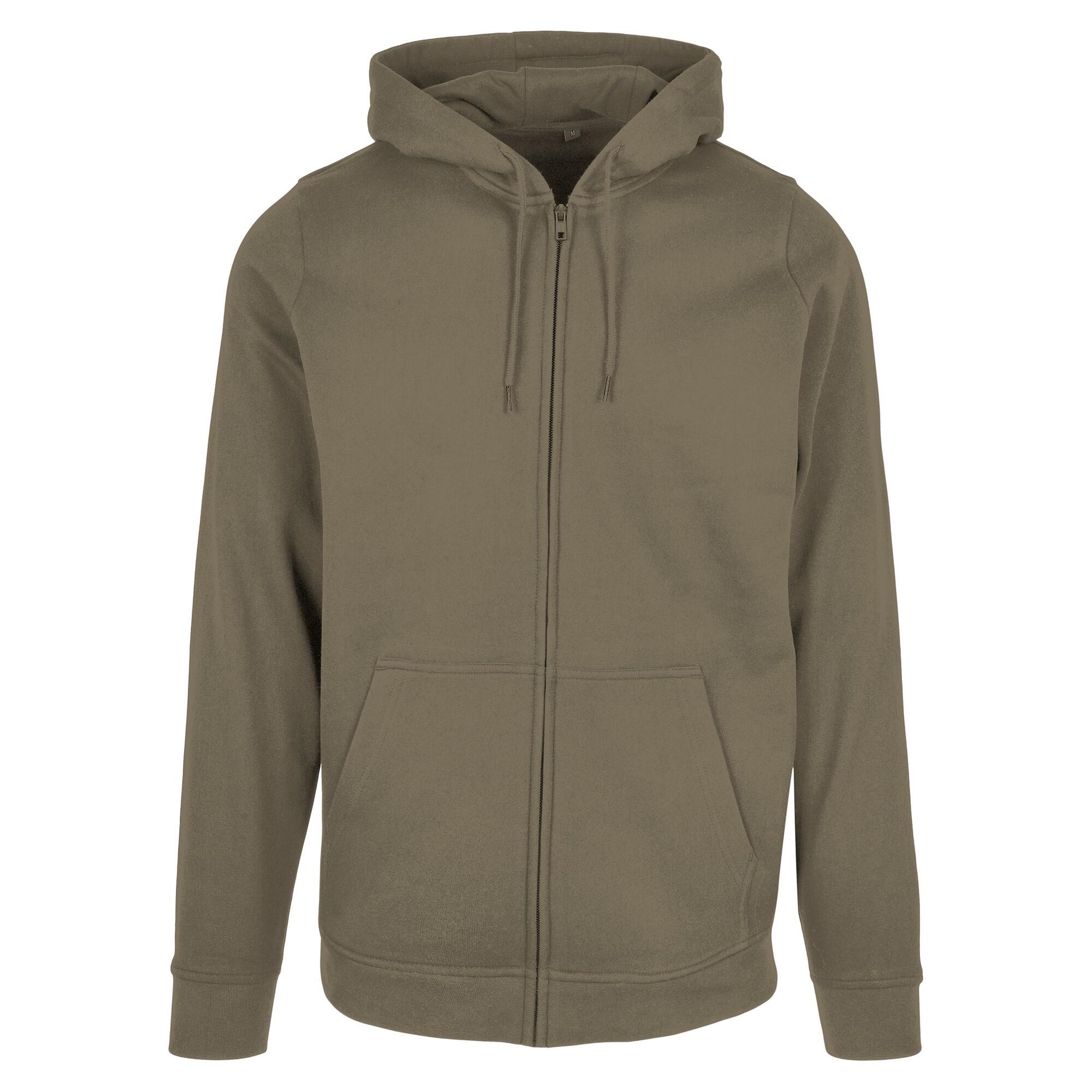 BUILD YOUR BRAND Unisex Adult Basic Full Zip Hoodie (Olijf)