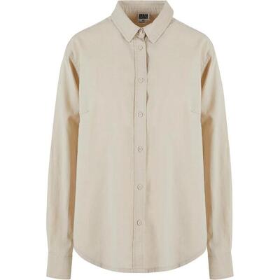 Dames linnen oversized shirt (zacht zeegras)