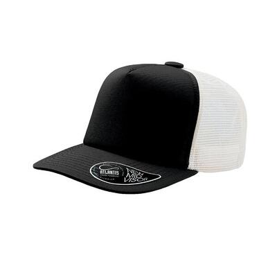 Mid visor 5 panel trucker cap opnemen (zwart)