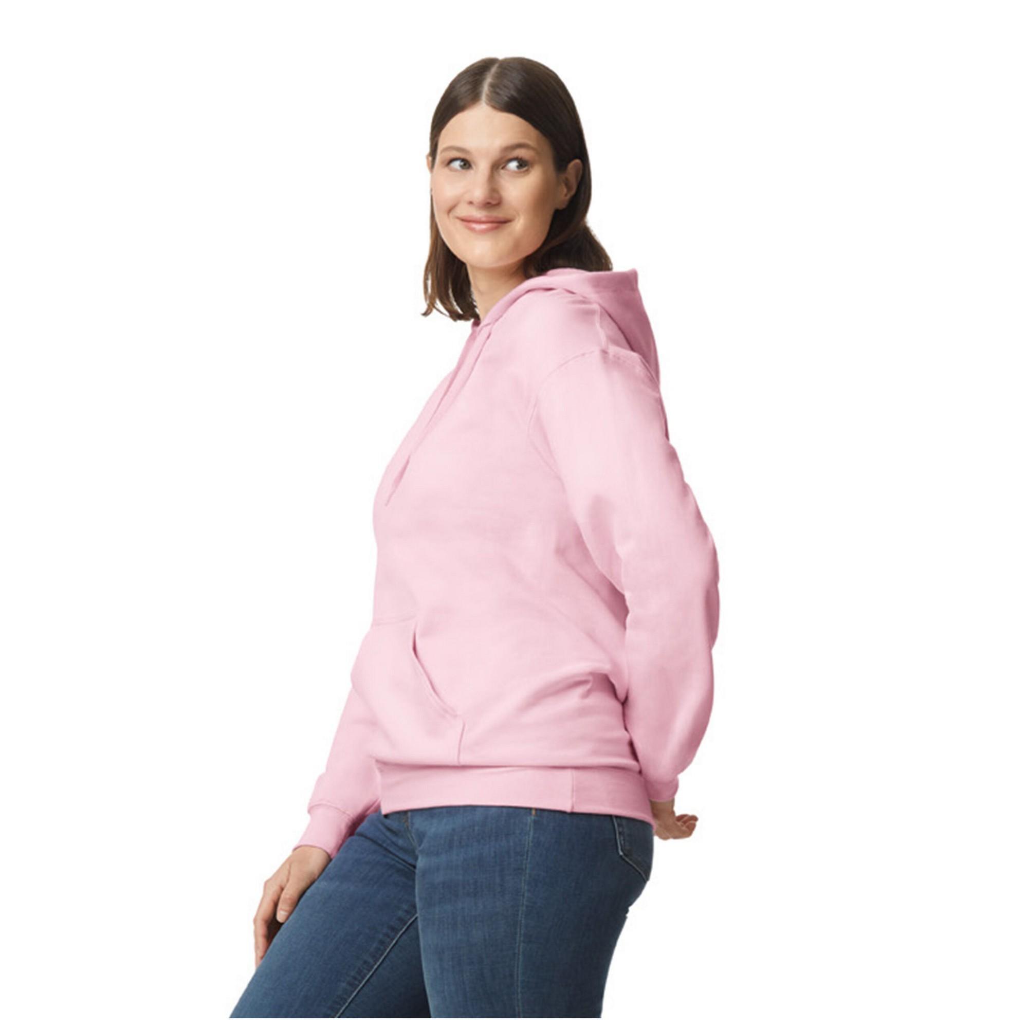 Felpa Con Cappuccio Peso Medio Adulto Unisex Gildan Softstyle Rosa Chiaro 3/3