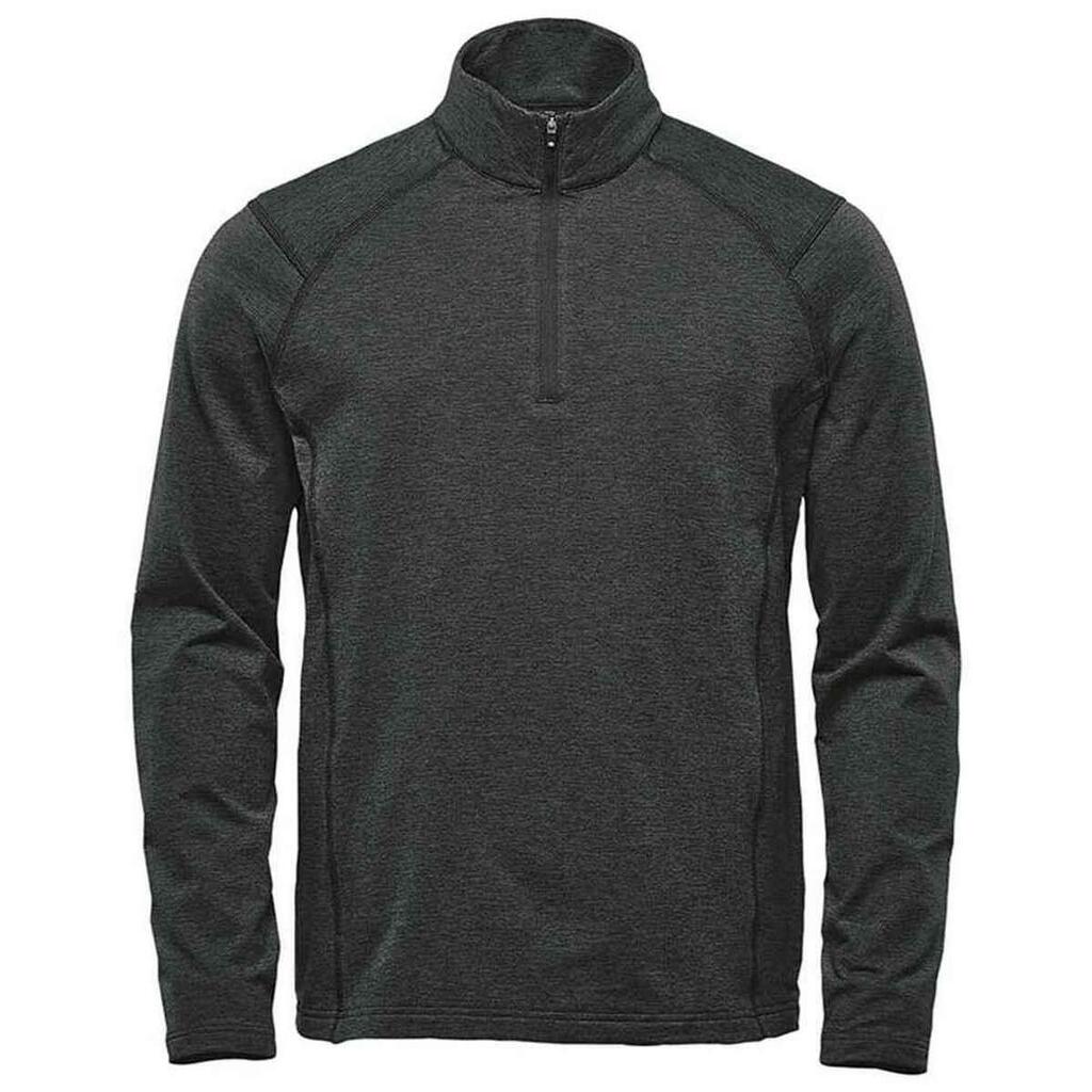 Mens Treeline Performance Quarter Zip Sweatshirt (Black Heather)