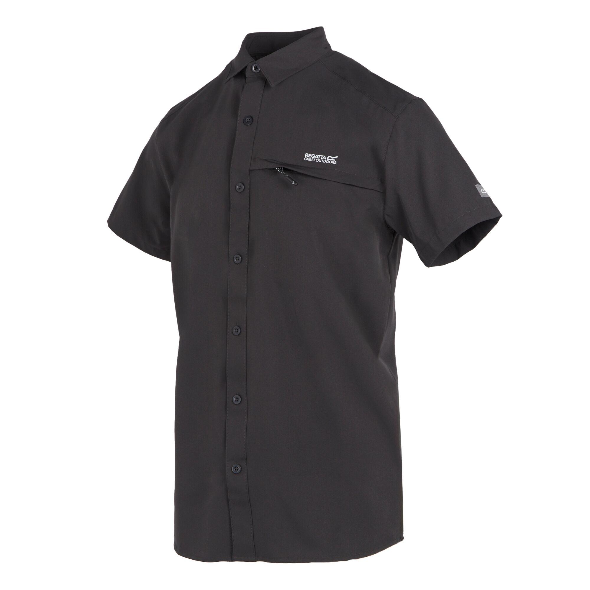 Camicia Da Viaggio Ripiegabile Maniche Corte Uomo Regatta Cenere 3/4