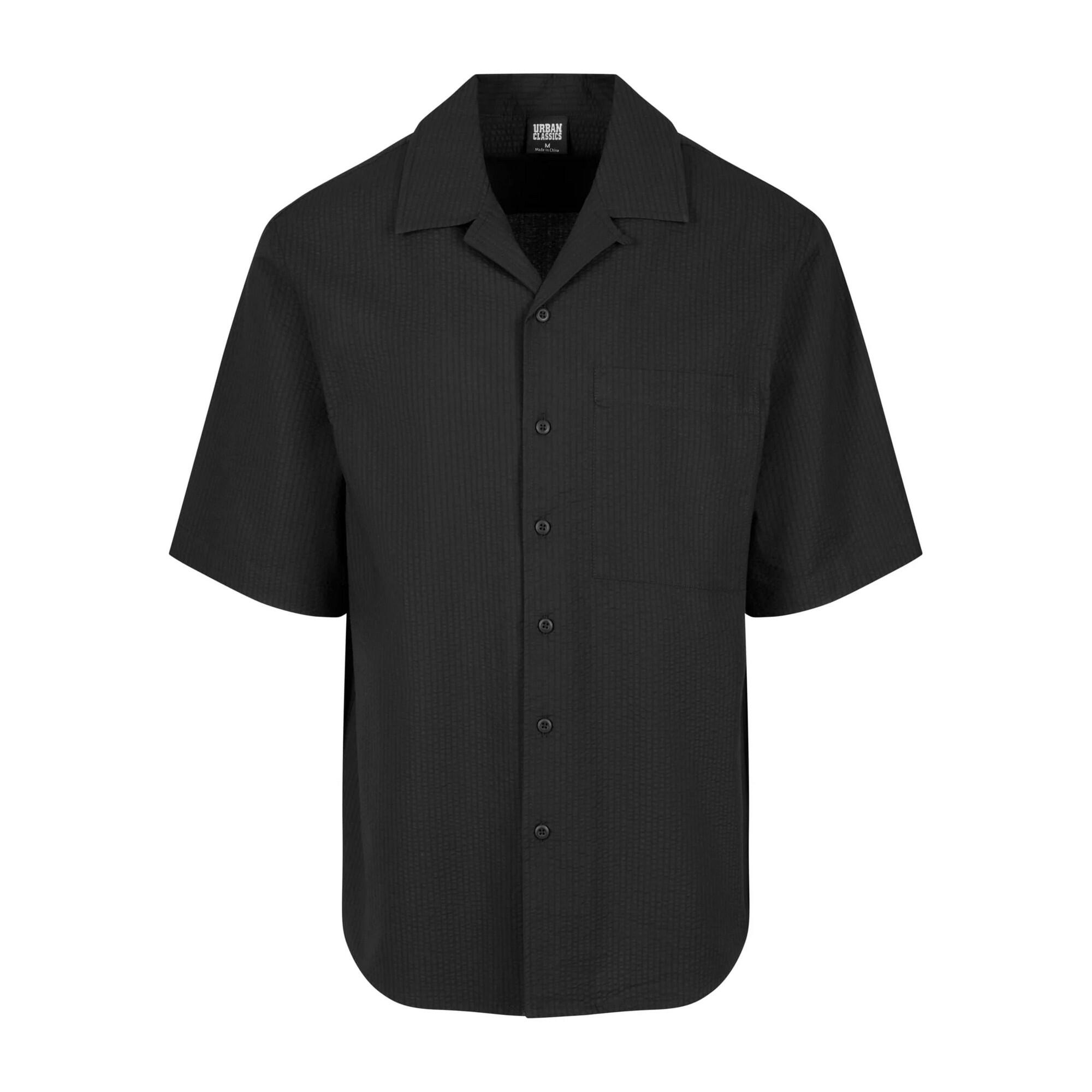Camicia Vestibilità Rilassata Maniche Corte Uomo Urban Classics Nero 1/2