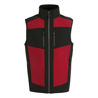 Heren evolve colour block softshell bodywarmer (klassiek rood/zwart)