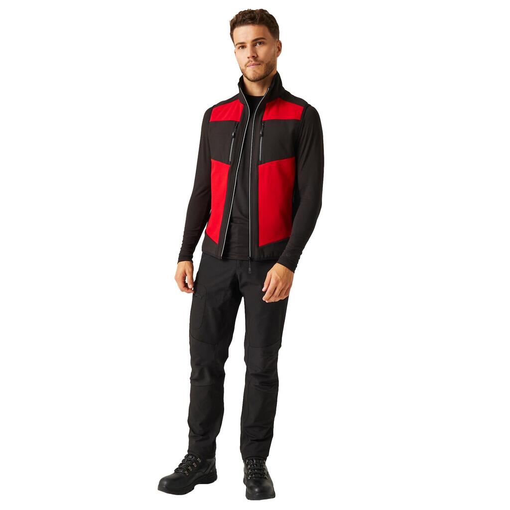 Mens EVolve Colour Block Softshell Body Warmer (Classic Red/Black)