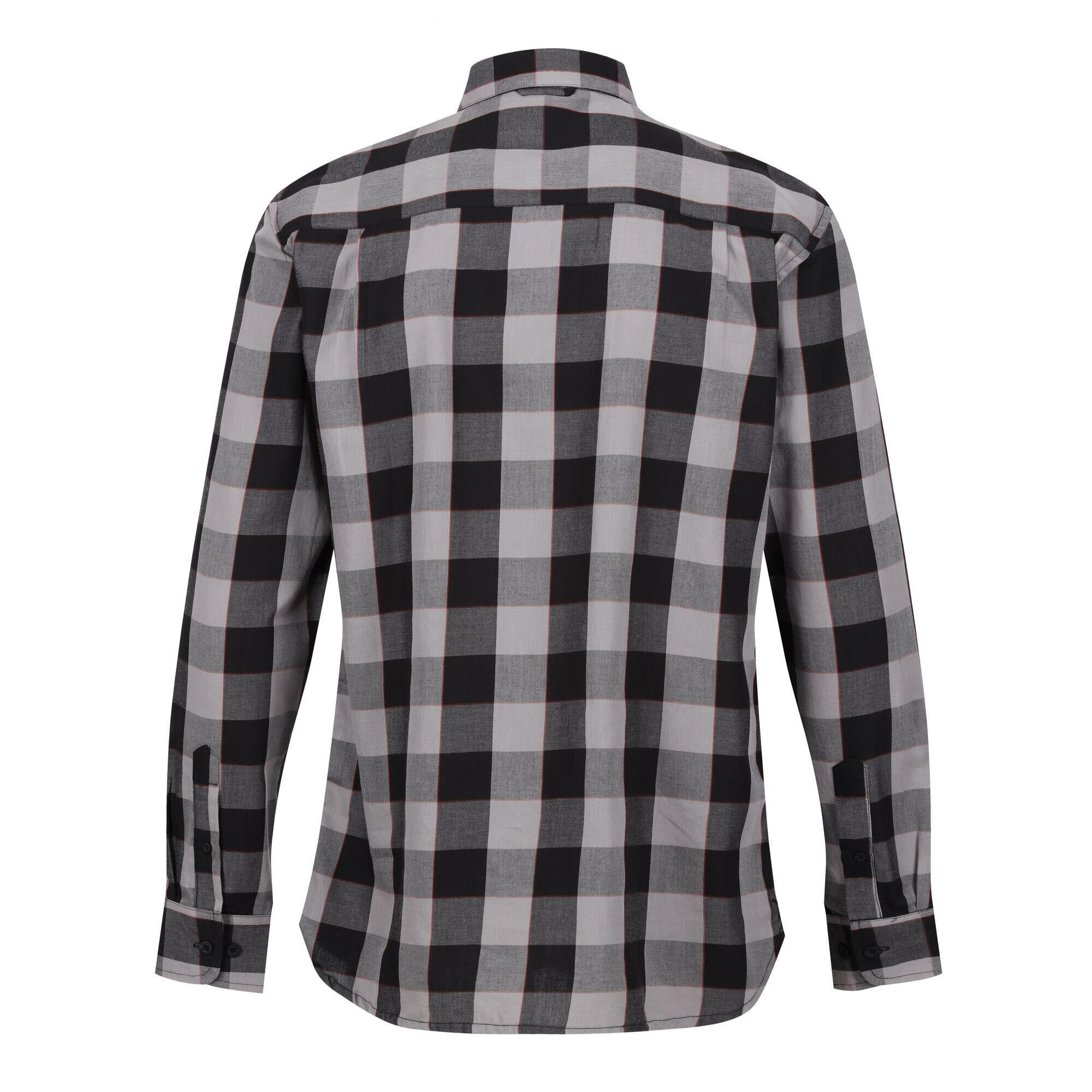 Camicia A Quadri Uomo Regatta Lance Grigio Scuro Nero 2/4