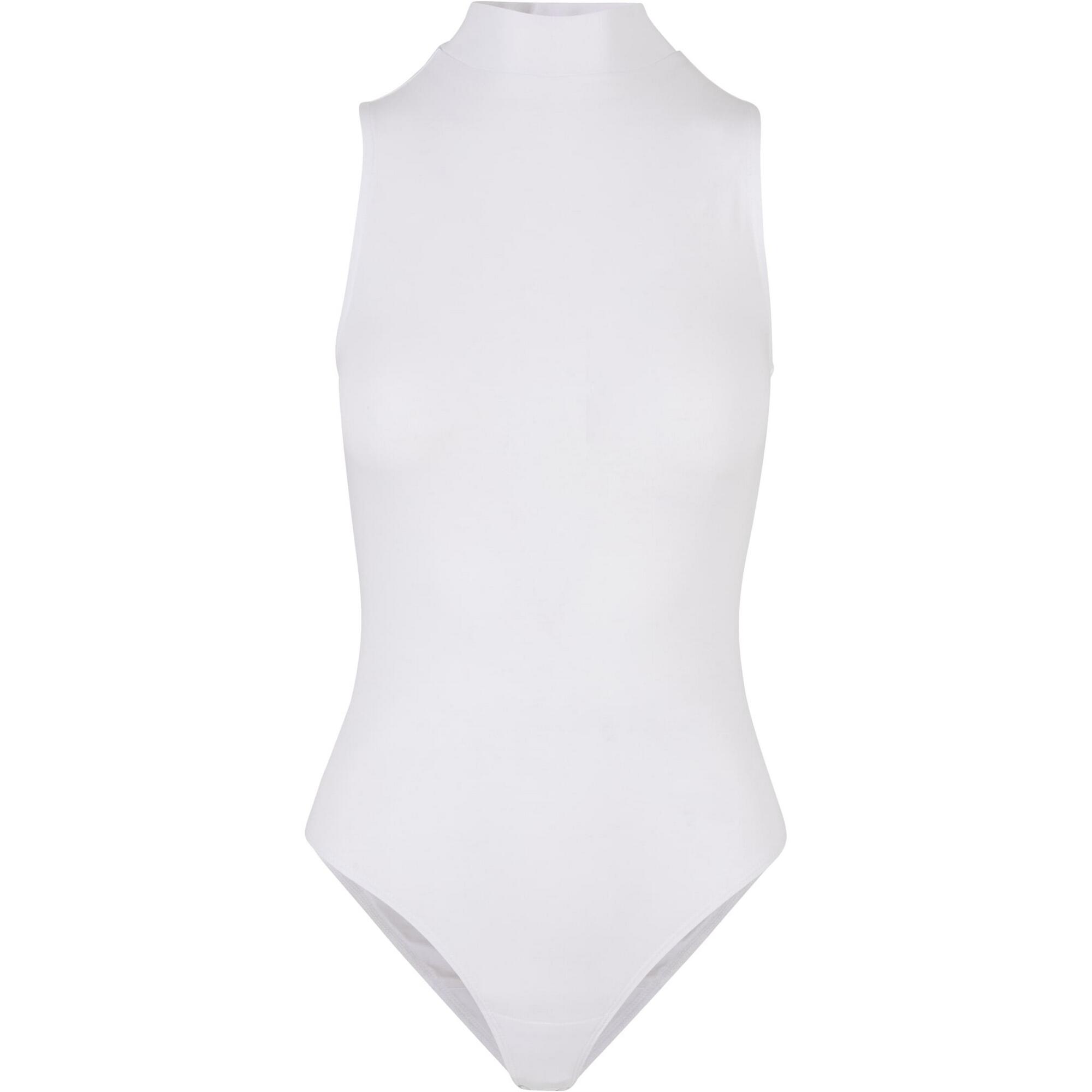Body sem mangas com gola redonda para senhora/senhora branco