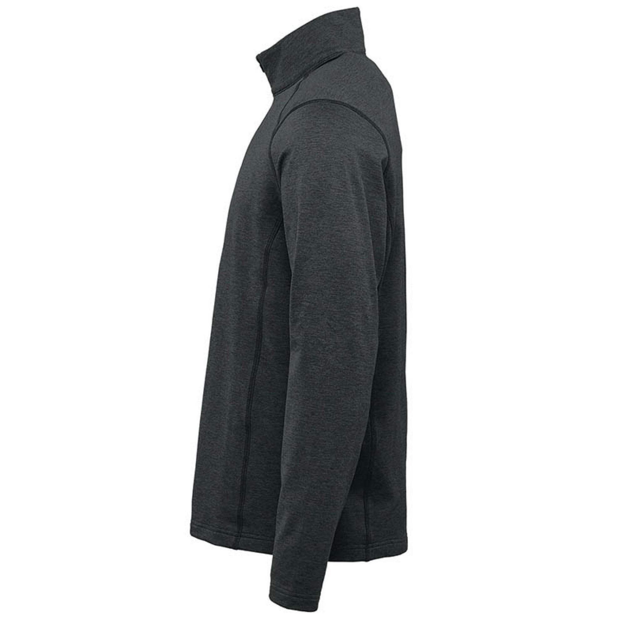 Pulôver Treeline Quarter Zip para homem (Preto Mesclado) 3/4