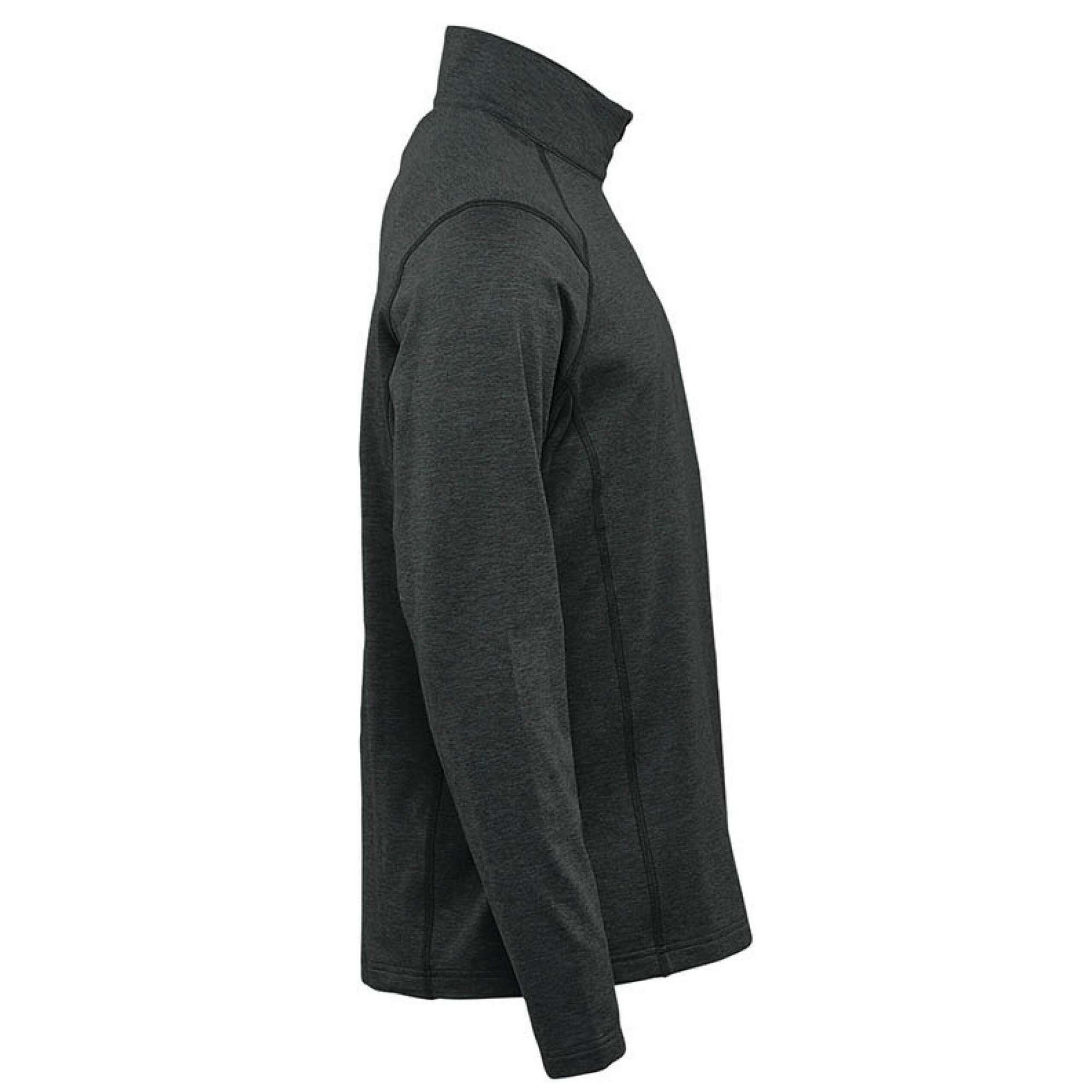 Pulôver Treeline Quarter Zip para homem (Preto Mesclado) 4/4