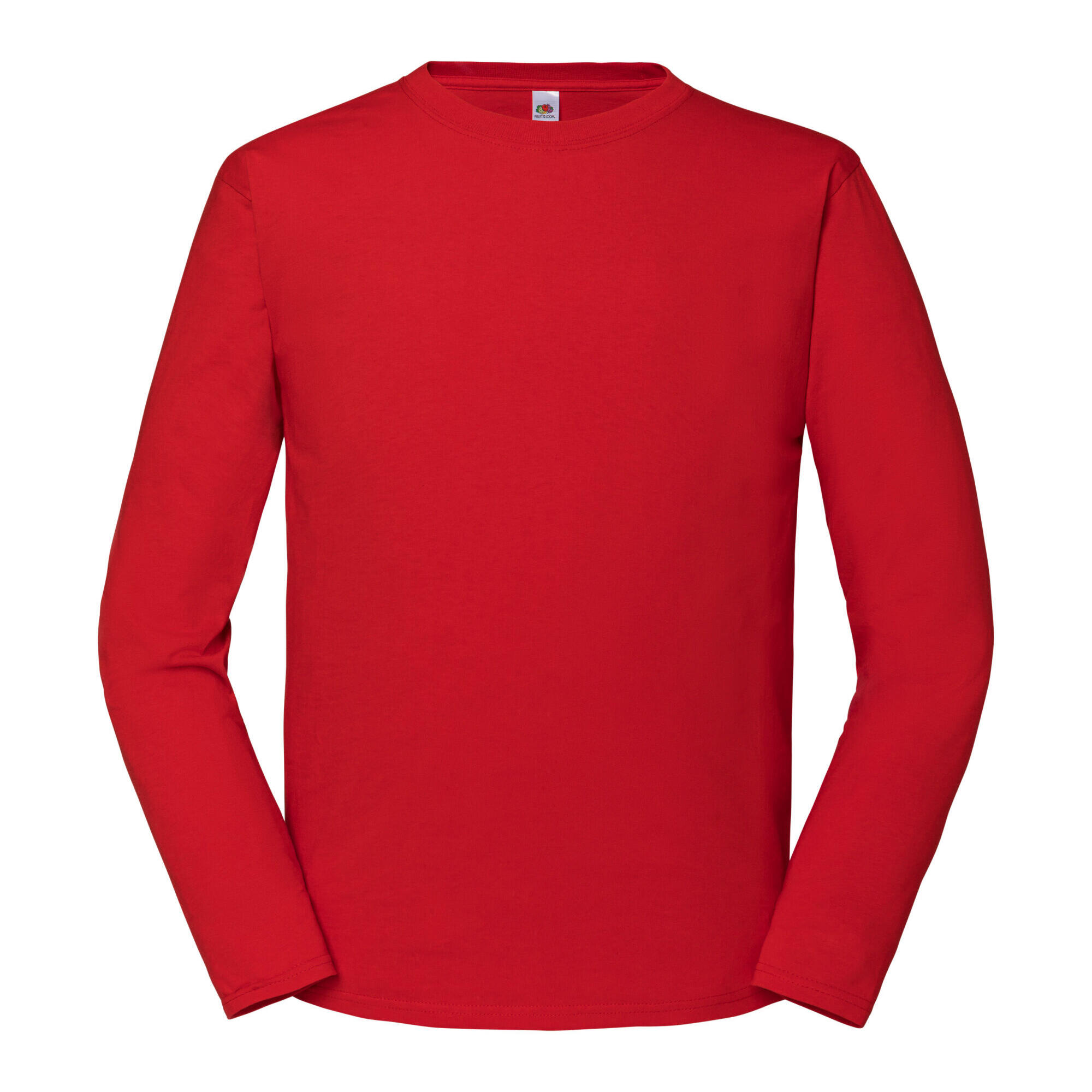 T-shirt de manga comprida unissexo para adultos iconic 195 plain vermelho