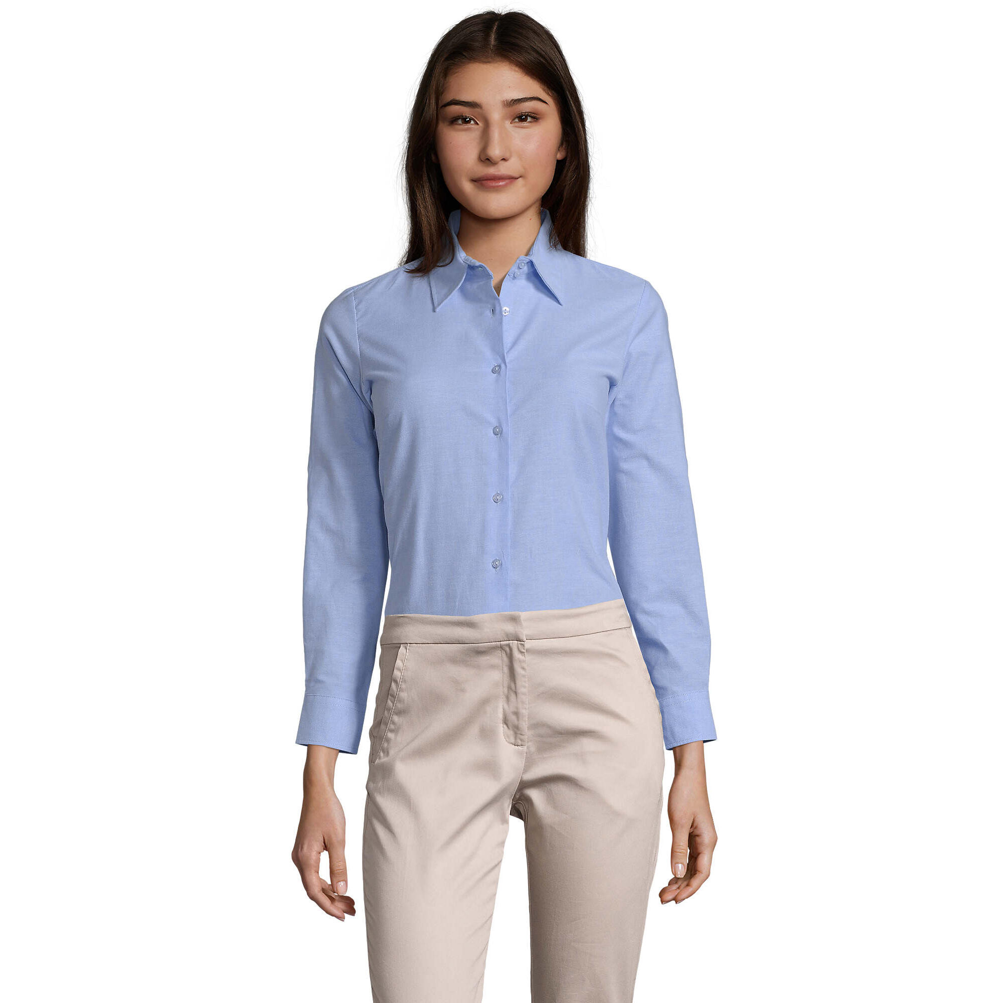 Sol's - Blouse Embassy Femme (bleu Ciel) - Chemise Manches Longues - Bleu - 42 M/l - Decathlon