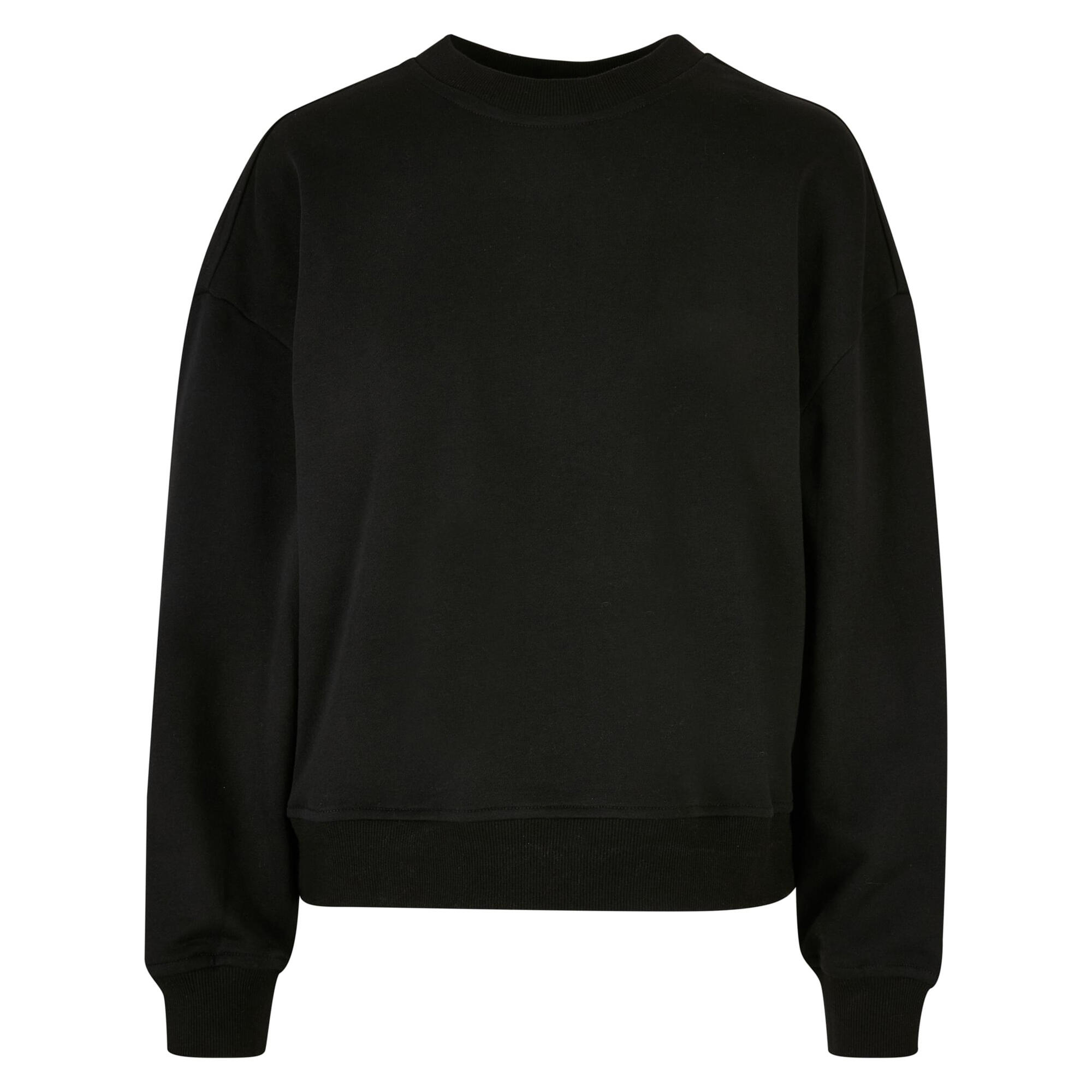 BUILD YOUR BRAND Dames Crew Hals Oversized Sweatshirt (Zwart)
